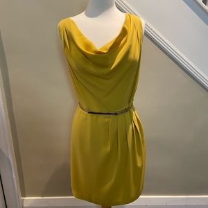 Oasis Mustard Crepe Mini Dress